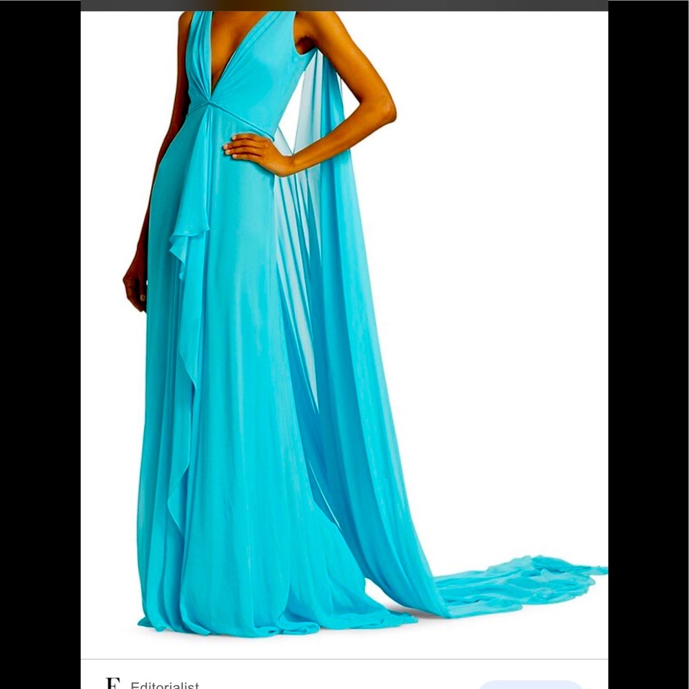 Chiffon gown, In light blue,